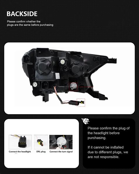 Ford Ranger Headlight 2016-2017 Everest Endeavor LED Head lamp light H7 ...