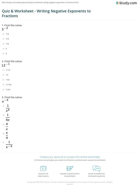 Image result for Write Fractions without Negative Exponents