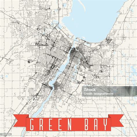 Green Bay Wisconsin Usa Vector Map Stock Illustration - Download Image ...