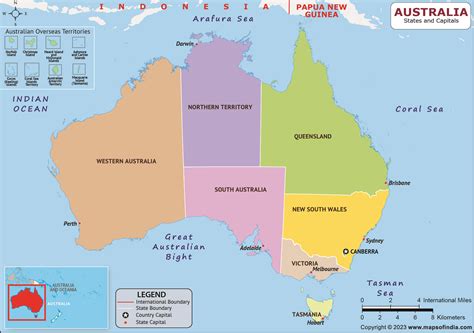 Australia States and Capitals List and Map | List of States and ...