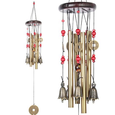 BWINKA Chinese Traditional Amazing 4 Tubes 5 Bells Bronze Yard Garden ...