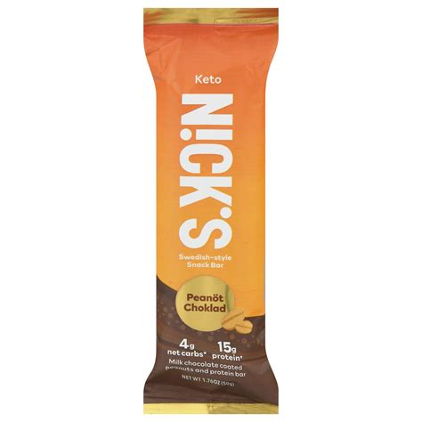 Nick's Keto Swedish-Style 15g Protein Snack Bar - Peanöt Choklad - Shop ...