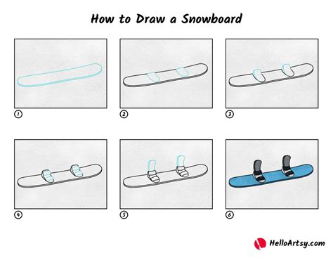 How to Draw a Snowboard - HelloArtsy