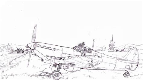 Image result for Spitfire Plane Drawing