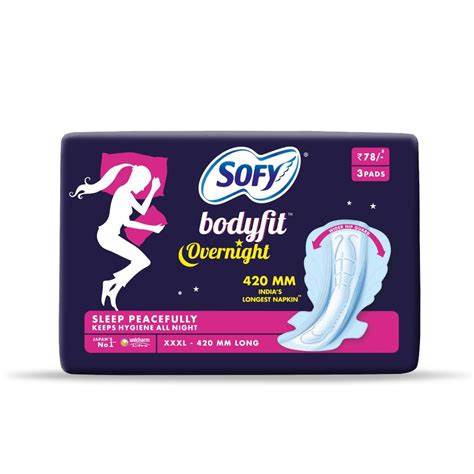 Buy Sofy Bodyfit Overnight Sanitary Pads - XXXL-420mm long, Pack of 3 ...