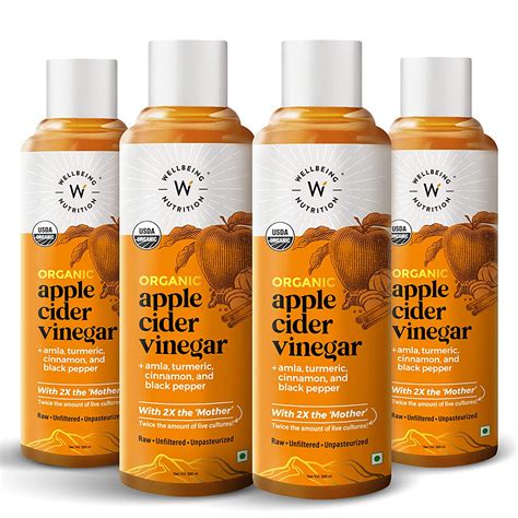 Wellbeing Nutrition USDA Organic Himalayan Apple Cider Vinegar with 2X ...