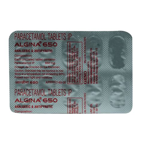 Algina 650 mg Tablet | Uses, Side Effects, Price | Apollo Pharmacy