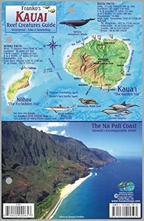 Buy Kauai Hawaii Map & Coral Reef Creatures Guide Franko Maps Laminated ...