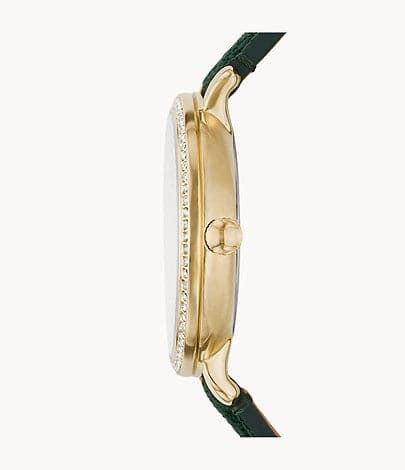 FOSSIL Jacqueline Sun Moon Multifunction Green Leather Watch ES5244I