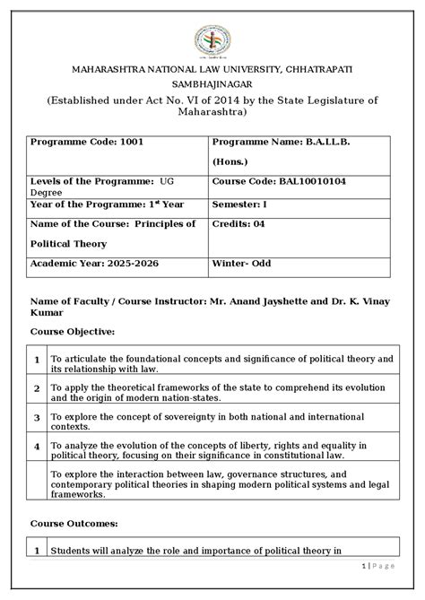 Principles of Political Theory - BAL10010104 - 1st Year Notes - Studocu