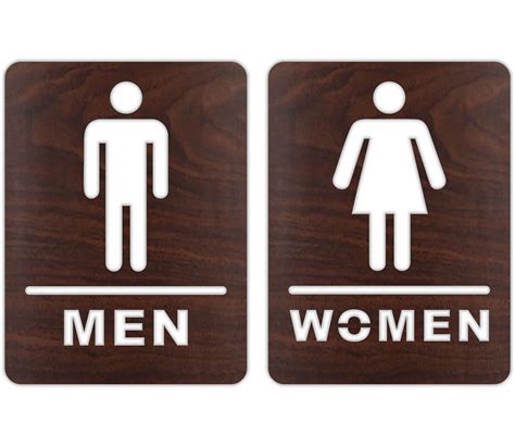 CVANU Wooden Men Women Signboard Self Adhesive for Restroom, Dispensary ...