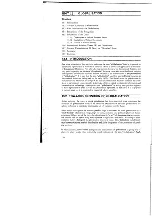 Politics of globalisation GE - Politics of Globalisation UNIT- 1 ...