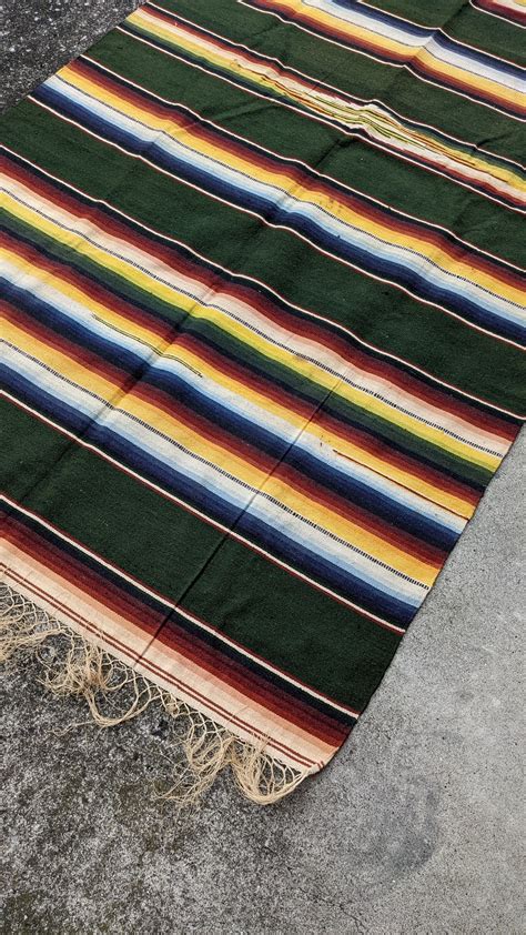 Vintage Henderson&Mcwillan Mexican Sarape Cotton Rug Native Blanket ...