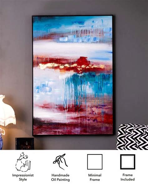 Blues Away Semi Hand-made Wall Art - 32*48 Inch