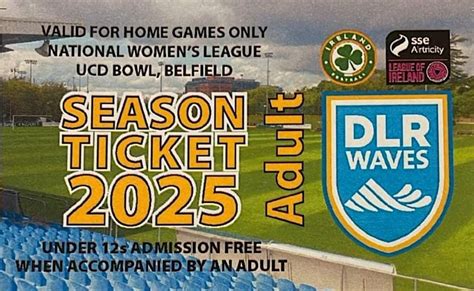 DLR Waves Adult Season ticket 2025, u12 free with season ticket holder ...