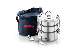 Buy Four Brothers Stainless Steel Lunch Pack, Leak-Proof, Dual Lock ...