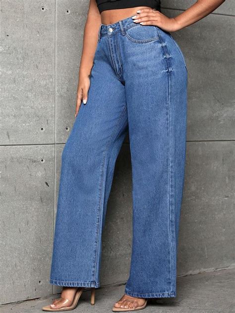 Kotty Women Blue Jean Straight Fit High-Rise Light Fade Clean Look ...