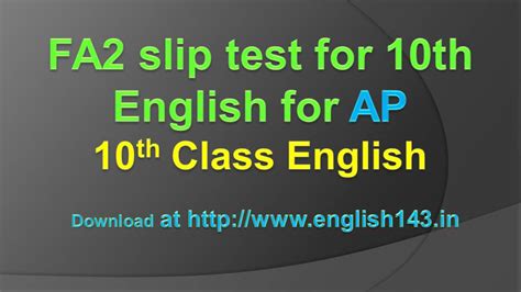 FA2 slip test for 10th English for AP ~ HARINATH VEMULA