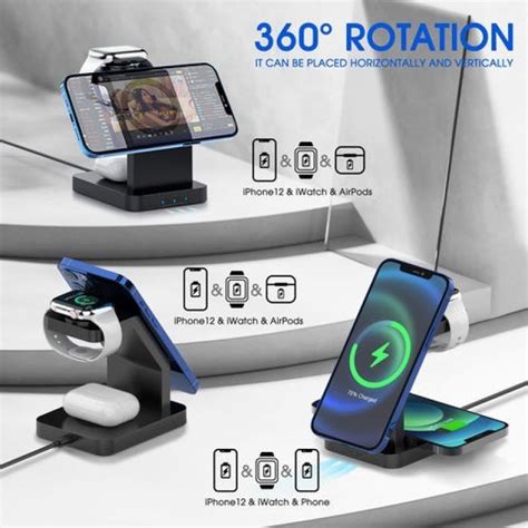 eller sante ® 3IN1 23W Magnetic Wireless Mag-Safe Charger Dock Station ...