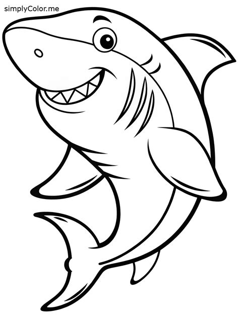 Shark color page, bold and easy | Shark coloring pages, Cartoon ...