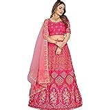 Buy ETHNIQUE Women's Faux Silk Semi stitched Lehenga Choli ...