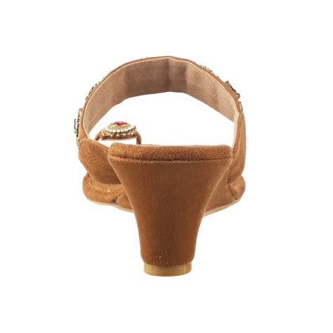 Buy Cheemo Women Antique-Gold Ethnic Slip Ons Online | SKU: 92-91-28-36 ...