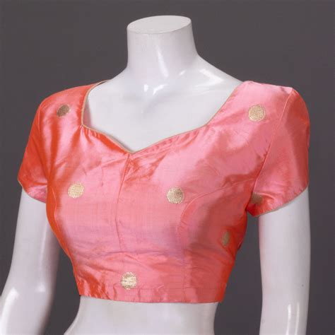 Orange Banarasi Silk Blouse | Avishya.com