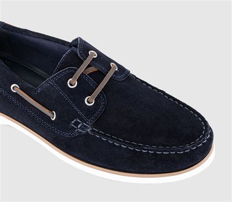 OFFICE Captain Suede Boat Shoes Dark Navy Suede - Men's Casual Shoes