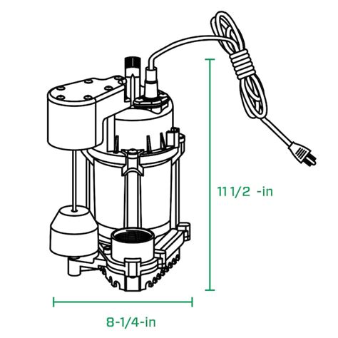 Zoeller 1/2-HP 115-Volt 60-GPM Cast Iron Submersible Sump Pump 1075 ...