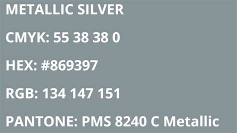 Image result for Silver Color Code CMYK