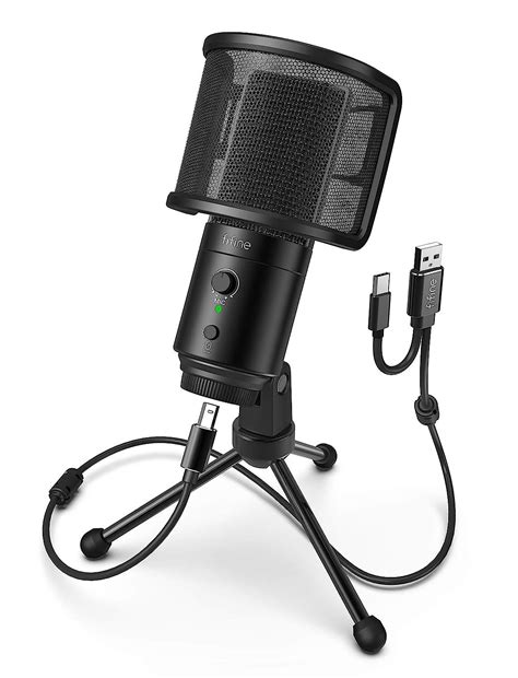 Fifine K683A USB Desktop PC Microphone with Pop Filter for Computer and ...