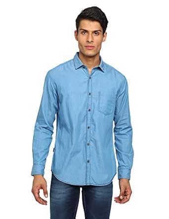 JACKALBERRY Slim Fit 100% Cotton Indigo Light Blue Color Enzyme Washed ...
