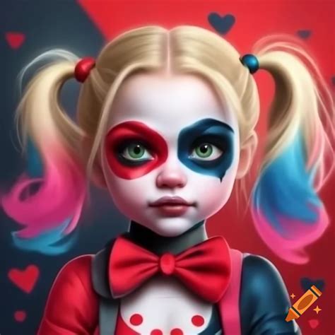 Cute baby harley quinn themed for valentine's day on Craiyon