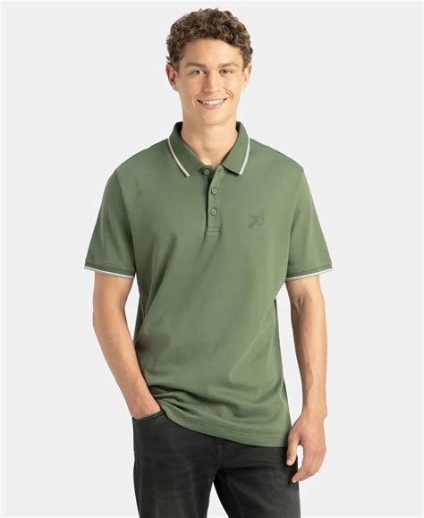 Buy Super Combed Cotton Rich Solid Half Sleeve Polo T-Shirt - Iceberg ...