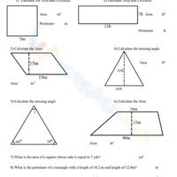 Visual Worksheet: Perimeter and Area - Mathematics (Maths) Class 7 (Old ...