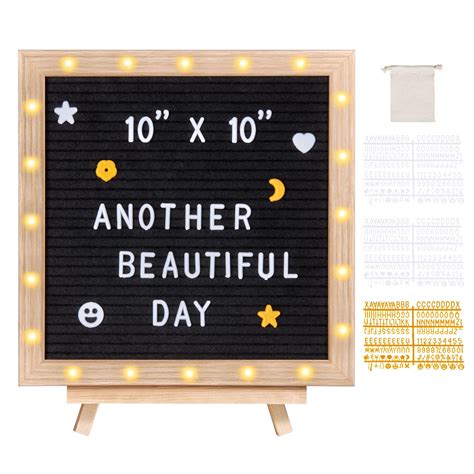 Buy VEVOR Black Felt Letter Board, 10"x10" Felt Message Board ...