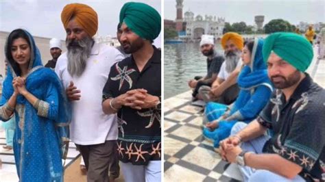 The star cast of the film Pind Ala School bowed down in Sachkhand Sri ...