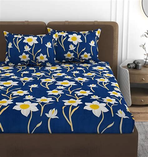 Bunkin 220 TC Fitted Bedsheet with 2 Pillow Covers (72X78X Upto 10 ...