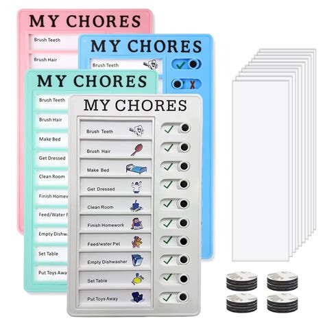 Buy Chore Chart for Kids My Chores Routine Chart, Blank Plastic ...