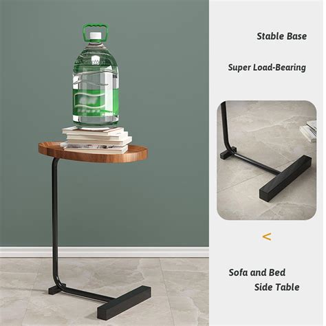 YUTVCZO C Shaped Side Table, Modern C Shaped End Table for Couch, Small ...