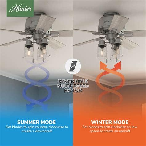 Hunter Hartland 44-in Matte Silver with Light Gray Oak Blades LED ...