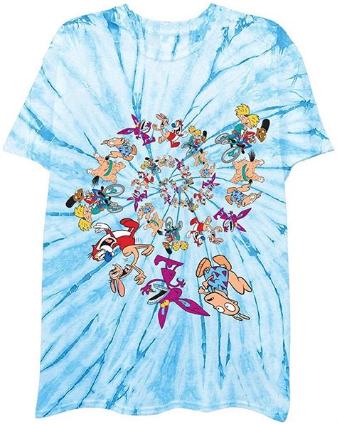 Buy Nickelodeon Mens 90's Classic Shirt - Tie Dye Rugrats, Reptar, Ren ...