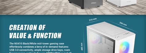 Antec NX410 | ATX - Mid Tower Cabinet (White)