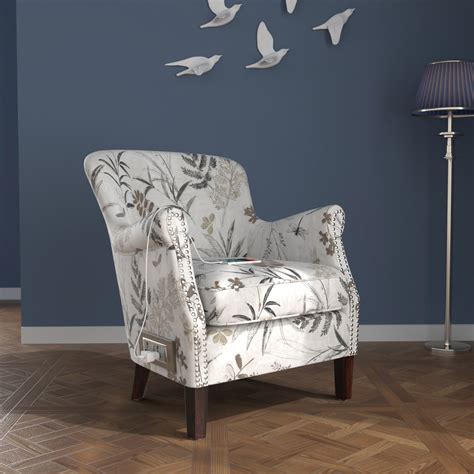 Stoa Paris Plush Recharge Wing Chair in Printed Fabric with 1000 Days ...