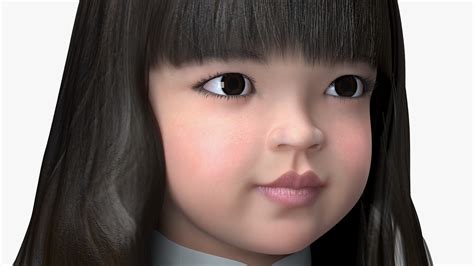 Chinese Girl Child in Traditional Dress in T-Pose 3D model | 3D Molier ...