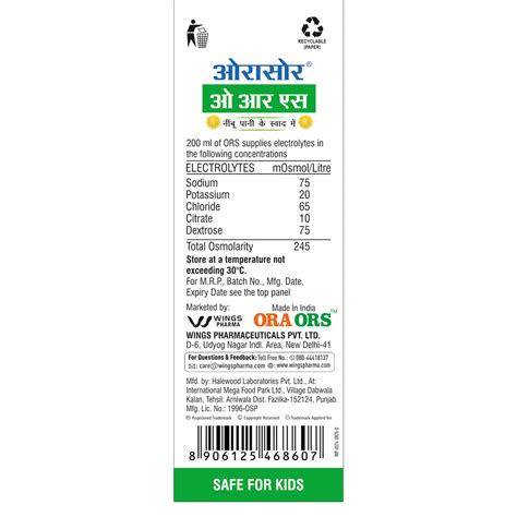 Orasore ORS Ready to Drink Oral Rehydration Solution | Vital Electroly ...