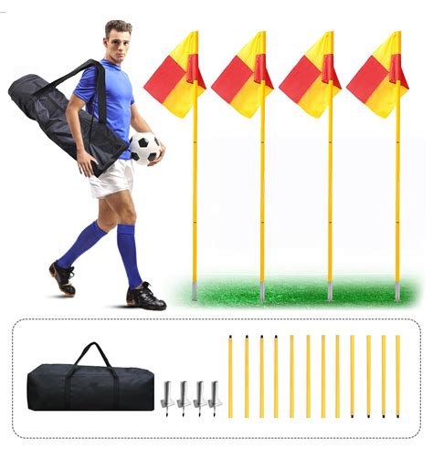 Amazon.com : Soccer Corner Flags with Storage Bag, Set of 4 Corner ...