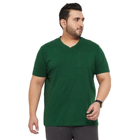 Men Plus Size Bitter Solid V-Neck Tshirt – bigbanana