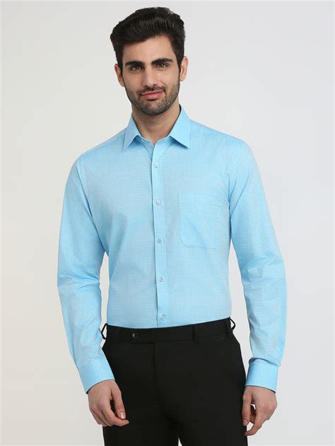 Raymond Men Blue Structure Slim Fit Cotton Formal Shirt – MyRaymond