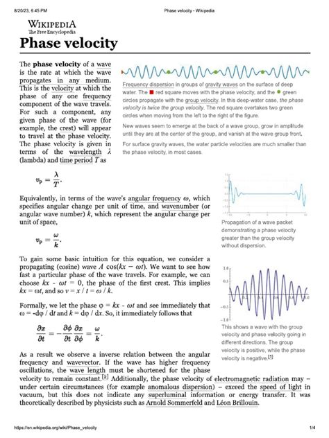 Image result for Phase Velocity Examples